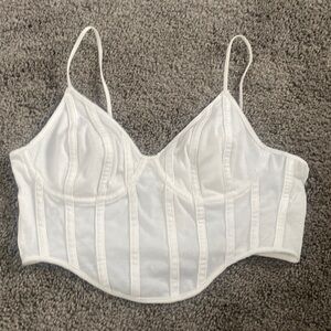 White Corset Crop Top